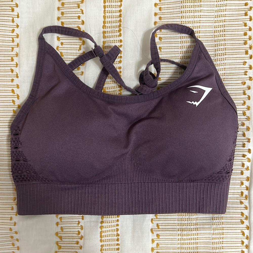 Purple gymshark bra
